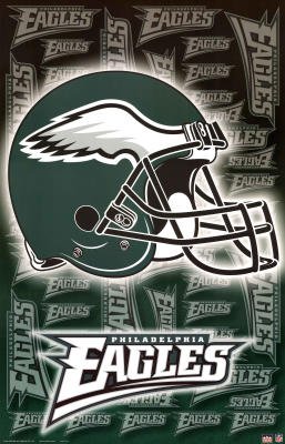 (23x35) Philadelphia Eagles Logo Helmet Sports Poster Print