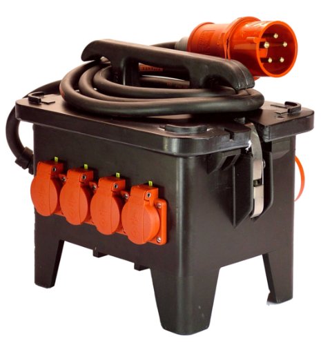 as - Schwabe 60552 Baustellen-Stromverteiler M2 400V / 32A, IP44 Gewerbe, Baustelle