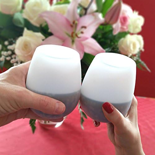 Bee Sili Unbreakable, Shatterproof, Stemless, Silicone Wine / Beverage Glasses - Highest Food Grade Silicon - 8-12 oz - Clear