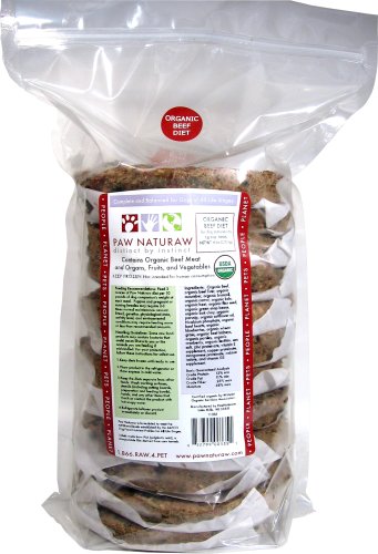 Paw Naturaw Diet Organic Beef Patties in Plastic Bag (Pack of 5)