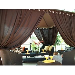 Outdoor Gazebo Patio Drapes Rich Brown 84" Includes (2) Panels (Each Panel 42" X 84")