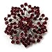 Jewelry : Victorian Corsage Flower Brooch (Silver&Burgundy)