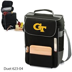 Georgia Tech Yellow Jackets Duet Insulated Wine and Cheese Tote - Black w/Digital Print