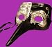 Midnight Casanova Venetian, Masquerade, Mardi Gras Mask Black/Gold Style D