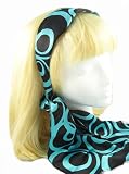 Head Band - Swirl ~ Aqua and Black