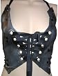 Gasoline Glamour Black Cold Hearts Custom Leather Vest