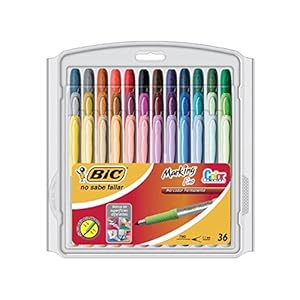Amazon.com : BIC Mark-It color collection permanent marker, Fine Point ...