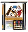 Pool Table Accessory Kit W Classic Marble Style Balls Oak Finish