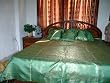 7pc King Silk Sari Bedding Mint Brocade Work India Bedspreads Throw