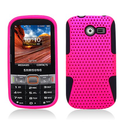 Aimo Wireless SAMM390PCPA005 Hybrid Armor Cheeze Case for Samsung Array/Montage M390 - Retail Packaging - Black/Hot Pink