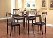 5pcs Solid Top Dining Table with 4 Metal Back Chairs Set