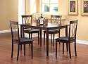 5pcs Solid Top Dining Table with 4 Metal Back Chairs Set