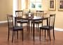 5pcs Solid Top Dining Table with 4 Metal Back Chairs Set