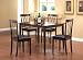 5pcs Solid Top Dining Table with 4 Metal Back Chairs Set