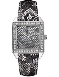 GUESS Womens U0050L1 Gunmetal Classic Glamour Python-Print Watch