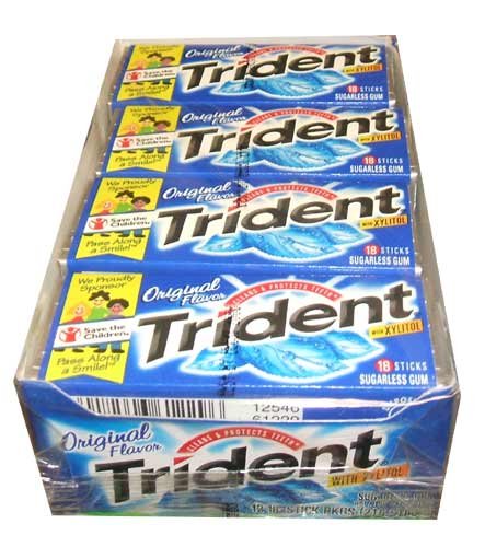 Trident Sugarless Gum with Xylitol, Original Flavor, 12 18 Stick Packs -(216 Sticks Per... by Cadbury Adams
