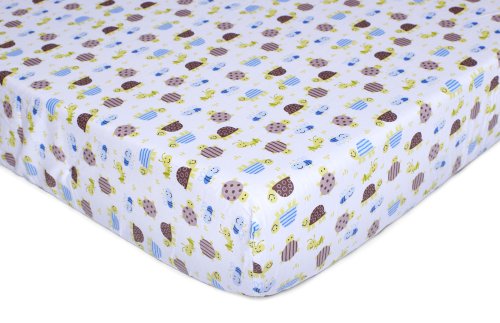 Carter's Easy Fit Printed Crib Fitted Sheet, Turtle