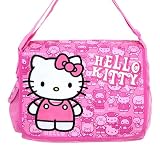 Sario Large 13 Inch Carry All Pink Hello Kitty Messenger Bag - Hello Kitty School Bag