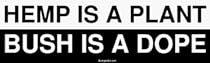 HEMP IS A PLANT BUSH IS A DOPE Bumper Sticker