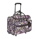 Vera Bradley Luggage Purple Punch 17" Rolling Travel Tote