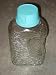 Vintage 1950's - 1960's Ribbed 2 Quart Glass Juice Pitcher w/ Teal Retractable Pour Spout Plastic Lid