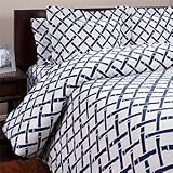 Cane 240TC Cotton Duvet Set, Full/Queen, Blue