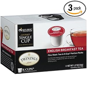 Twinings English Breakfast Tea K-Cup Portion Pack for Keurig K-Cup Brewers 12-Count (Pack of 3)