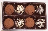 Scott's Cakes Cocoa Covered Dark & White and Dark & White Chocolate Truffles 1/2 Pound White Gourmet Box