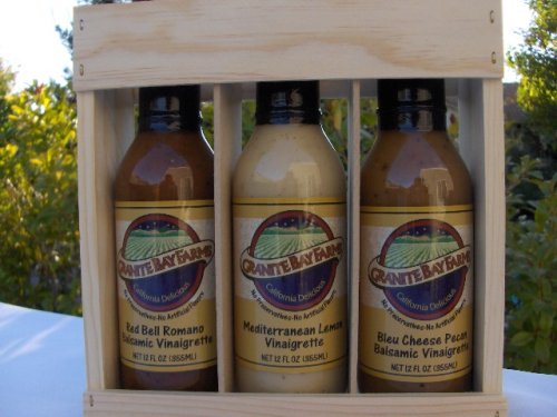 Premier Salad Dressing Collection in a Handsome Wooden Crate by Granite Bay Farms Specialty Foods