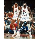 Kareem Abdul-Jabbar & Magic Johnson Dual Signed All-Star Game 16x20 Photograph