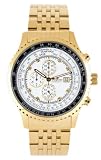 Burgmeister Savannah BM320-289 Herren Chronograph gold wei&szlig;es Zifferblatt mit 8 Diamanten Datum/Tag/Monat doppelte Sicherheitsfaltschlie&szlig;e