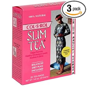 Slim Tea, Col-S-Rol, Tea Bags, 20-Count Box (Pack of 3)