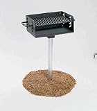 Pedestal Rotating Grill with Galvanized Firebox and 3 1/2 O.D. Post (300 Square Cooking Inches)