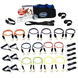 Bodylastics 24 pcs Resistance Bands *MEGA RESISTANCE STACKABLE SYSTEM (312 lbs.) with 12 Failsafe anti-snap exercise tubes, Upgraded Heavy Duty components, small Anywhere Anchor & Workout DVD Bodylastics 24 pcs Resistance Bands *MEGA RESISTANCE STACKABLE SYSTEM (312 lbs.) with 12 Failsafe anti-snap exercise tubes, Upgraded Heavy Duty components, small Anywhere Anchor & Workout DVD
