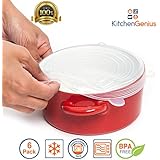Multi Size 6 Silicone Lids Food and Bowl Covers - Reusable Stretch Lids Cover Wrap for Cans, Containers, Mugs, Mason Jars and Bowls - Perfect Baking and Cooking Kitchen Gadgets✮ 2 Free Suction Lids ✮