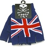 UK British Flag Design Knitted Fingerless Gloves