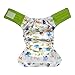 Charcoal Bamboo AIO All-In-One Cloth Diaper with Pocket, Velcro (Safari)