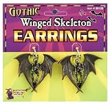 Gothic Winged Skeleton Earrings Halloween Accessory [Apparel]