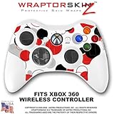 Lots Of Dots Red on White Skin by WraptorSkinz TM fits XBOX 360 Wireless Controller (CONTROLLER NOT