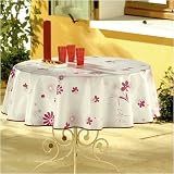 Nappe Toile ciree Eva rouge ronde diametre 160cm