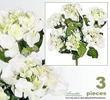 Three 22" Hydrangea Artificial Silk Flowers for Home Decoration