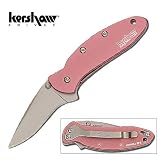 Kershaw Knives K.O. Chive Knife with Pink Aluminum Handle, Plain