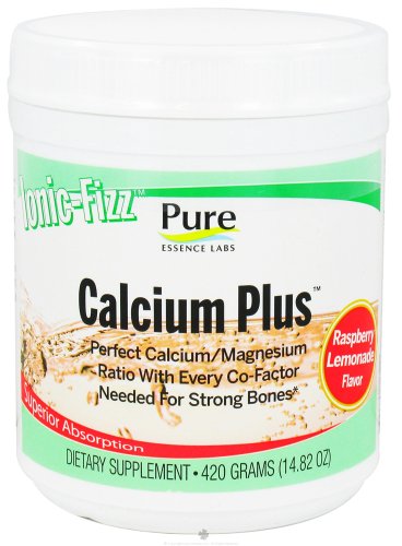 Pure Essence Ionic-fizz Calcium Plus, Raspberry Lemonade, 420-Grams