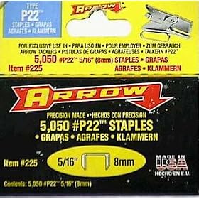 Arrow Fastener 225 5 16-Inch P22 Staples (5,050-Pack) by Arrow