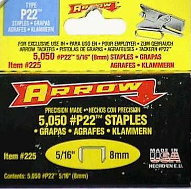 Tools: Arrow Fastener 225 5/16 Inch P22 Staples  5,050 Pack 