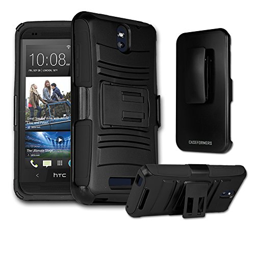 HTC Desire 510 Case, CASEFORMERS Duo Armor Black for HTC Desire 510 Combo Case with Stand and Holster