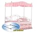 Bubblegum Pink Canopy Set White Metal Twin Day Bed Day Bed and Mattress Rails Set