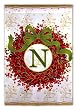 Monogram Holiday Wreath Garden Size Flag N