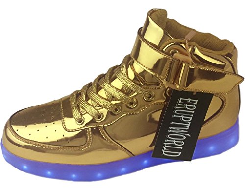 ERUPTWORLD Women Men Lace Up Lightweight USB Charging LED Sneakers Light up Shoes
