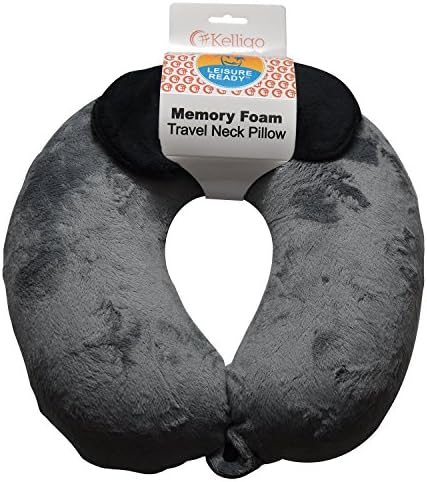 Neck Pillow - Memory Foam - Best Pillows for Car Sleeping or Airplane Flight Travel - Neck &amp; Shoulder Pain Relief - Cervical U Shape (Gray)